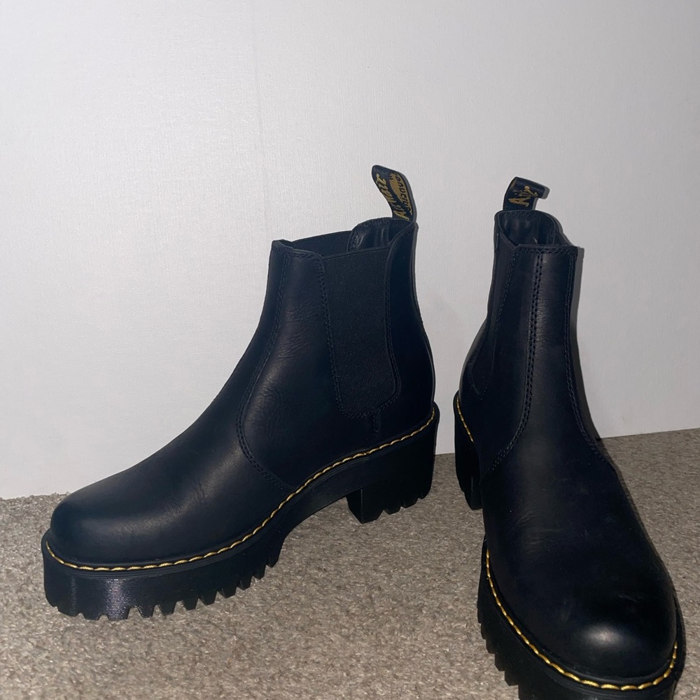 Dr Marten Black Leather Booties
